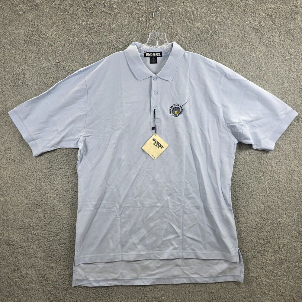 NWT Boast USA Men's Huntington Indoor Tennis Blue Polo Shirt Tennis Size XL